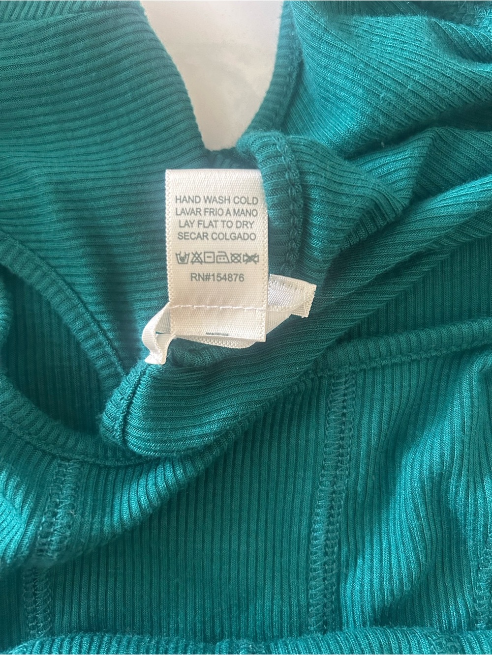 Bozzolo Emerald Green Ribbed Square-Neck Long Sleeve Crop Top - Picture 8 of 8